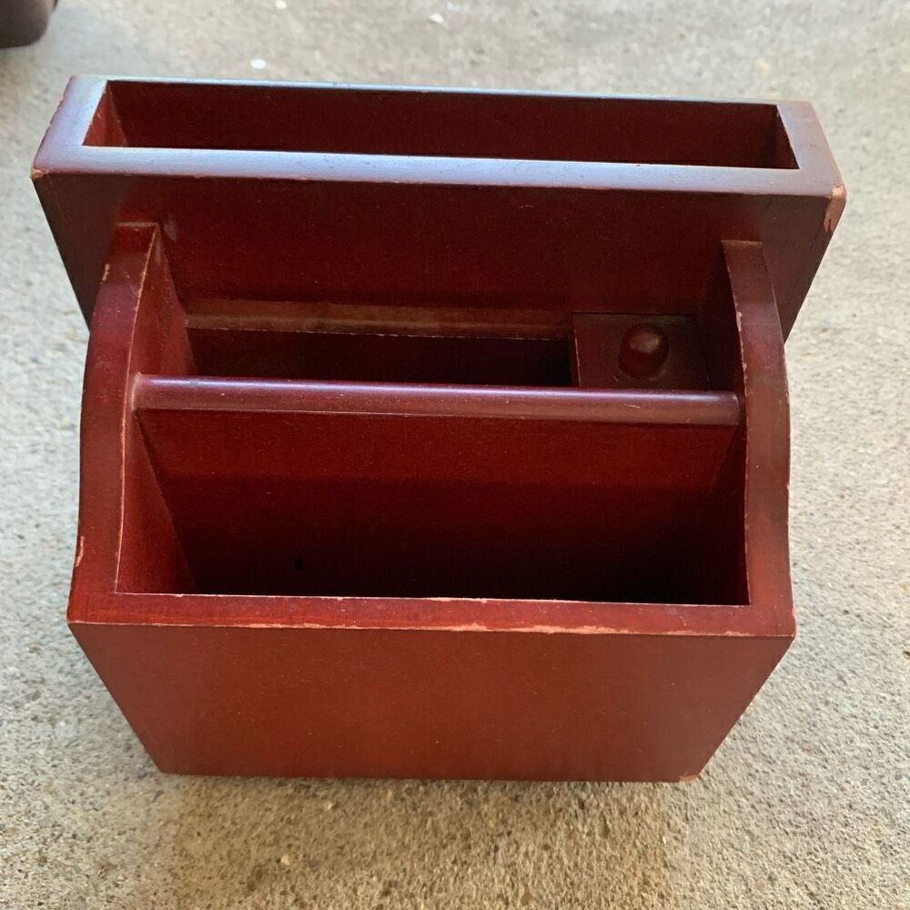 Wooden Swivel Slotted Letter Pencil Holder